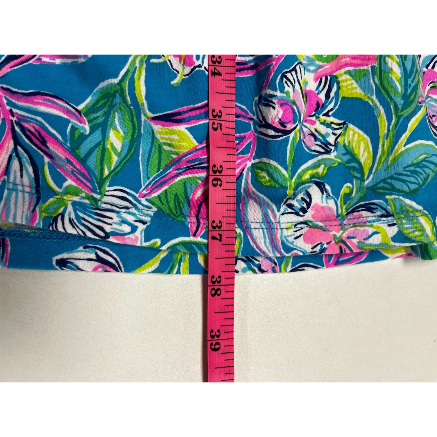 Lilly Pulitzer Alaina Formentera Turquoise Blue 100% Cotton Floral Dress Sz Medium