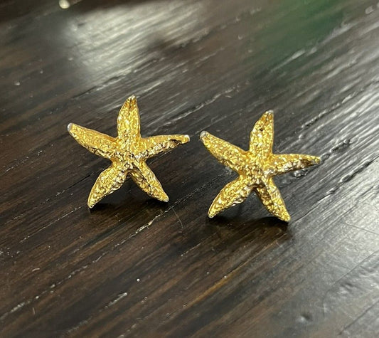 XS Gold Starfish Earrings w/Backs