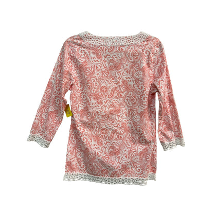 Vineyard Vines Pink Shell Sealife Lace Trim Tunic Size Small