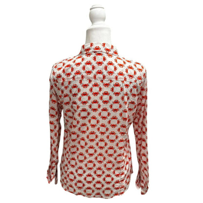 Crown & Ivy Crab Print 100% Cotton Button-Up Shirt Size M