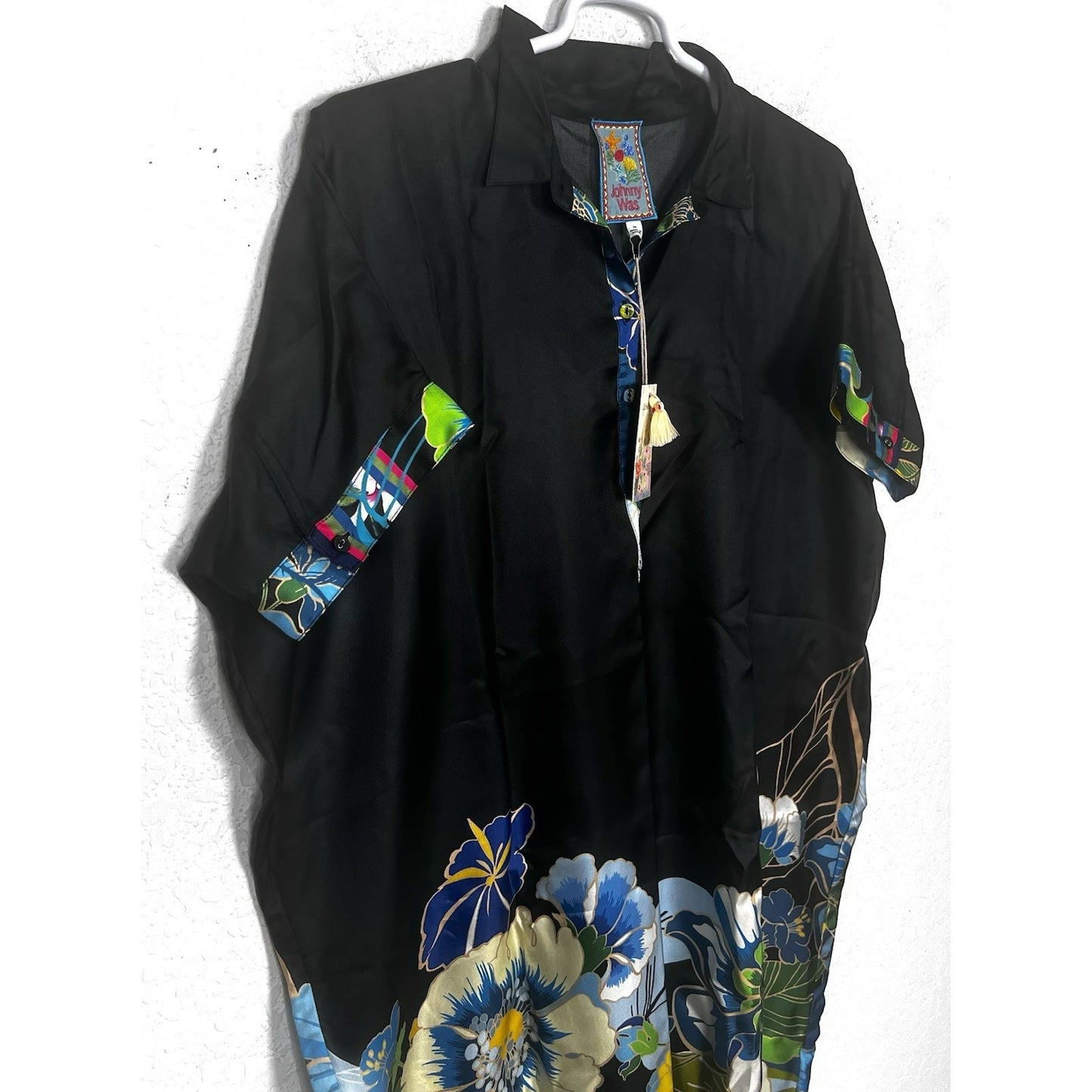 NWT Johnny Was Araia Silk Twill Short Vibrant Floral Dress M New $278