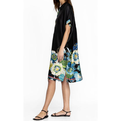 NWT Johnny Was Araia Silk Twill Short Vibrant Floral Dress M New $278