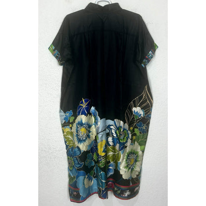NWT Johnny Was Araia Silk Twill Short Vibrant Floral Dress M New $278