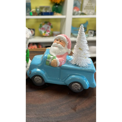 Christmas Ornaments Valerie Par Hill Small Pink & Blue Santa Truck