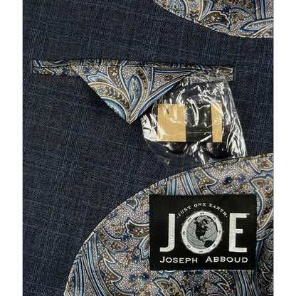 Joseph Abboud Custom Made To Measure Gray & Blue Plaid Blazer Sport Coat 44R