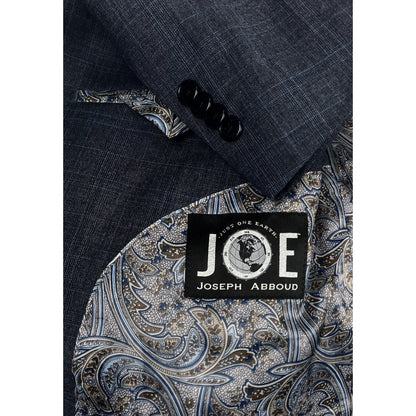 Joseph Abboud Custom Made To Measure Gray & Blue Plaid Blazer Sport Coat 44R