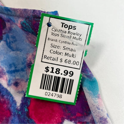 Cynthia Rowley Sleeveless Multi-Color Lightweight Printed Blouse S