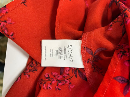 CAbi #5222 Red Floral Sprig Blouse – Size Small
