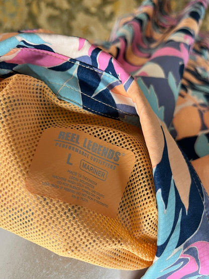 Reel Legends UVF50 Floral Short Sleeve Dress Size Large