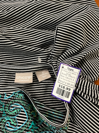 Chico's Tops Chico's 3 Black and White Stripe