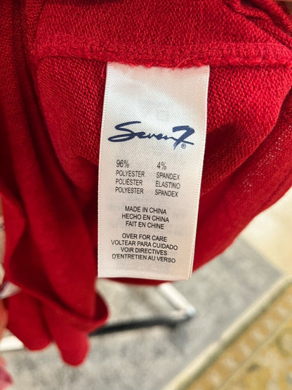 Seven7 Asymmetrical Red Wrap Sweater Size Medium NWT