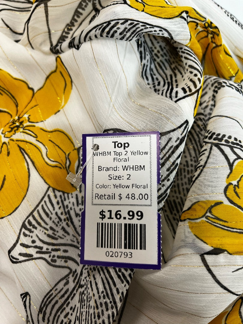 White House Black Market Metallic Floral Surplice Blouse – Size 2