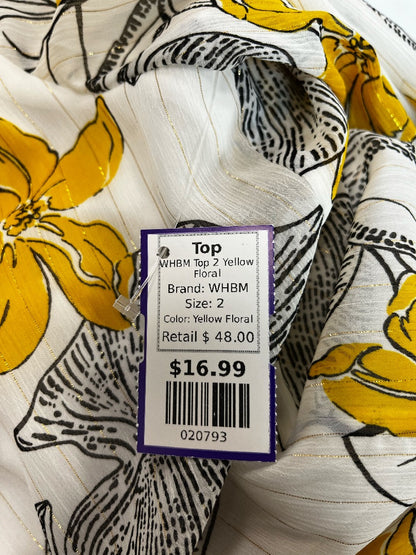 White House Black Market Metallic Floral Surplice Blouse – Size 2