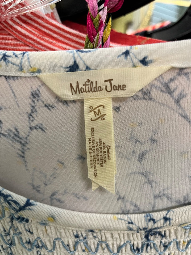 Matilda Jane “Hilton Head Enchanted Garden” Floral Smocked Top Sz Medium,