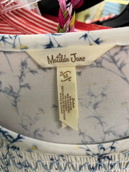 Matilda Jane “Hilton Head Enchanted Garden” Floral Smocked Top Sz Medium,