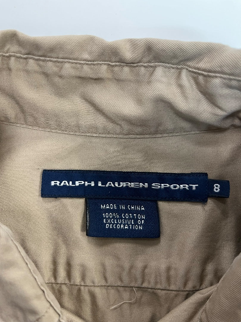 Ralph Lauren U.S.M.C. Dragon Embroidered Cargo Shirt Khaki Size 8