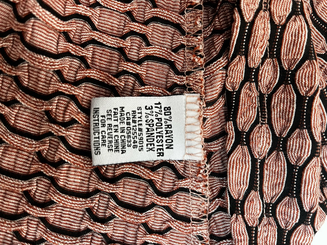 Habitat Geometric Red and Black Long Sleeve Top – Size XS