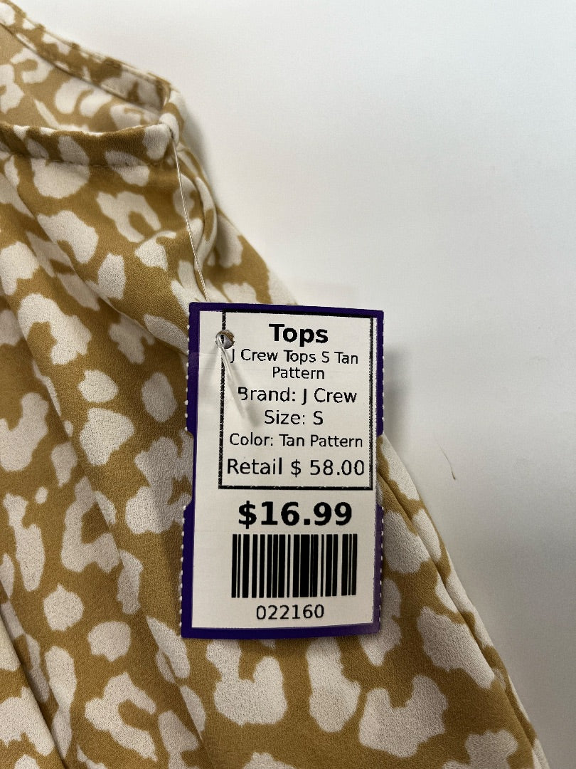 J.Crew Beige Leopard Print Sleeveless Tie-Neck Top – Size Small