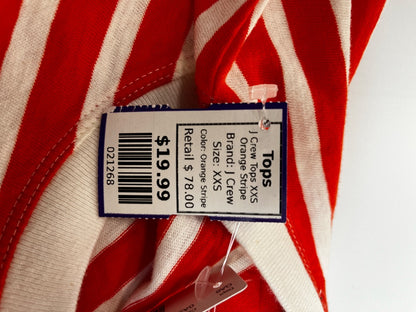 J.Crew-Style Red and White Breton Stripe Long-Sleeve Top Size XXS