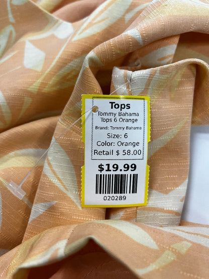 Tommy Bahama Yellow and Orange Leaf-Print Sleeveless Top – Size 6