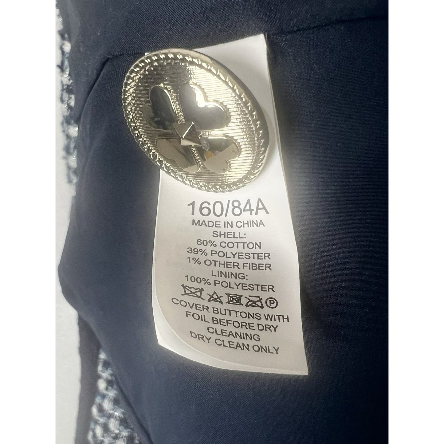 Kate Spade Nautical Tweed Blazer Jacket Blue And White Cotton Women’s Size 2