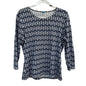J. McLaughlin Blue Lobster Catalina Cloth 3/4 Sleeve Top Size XL